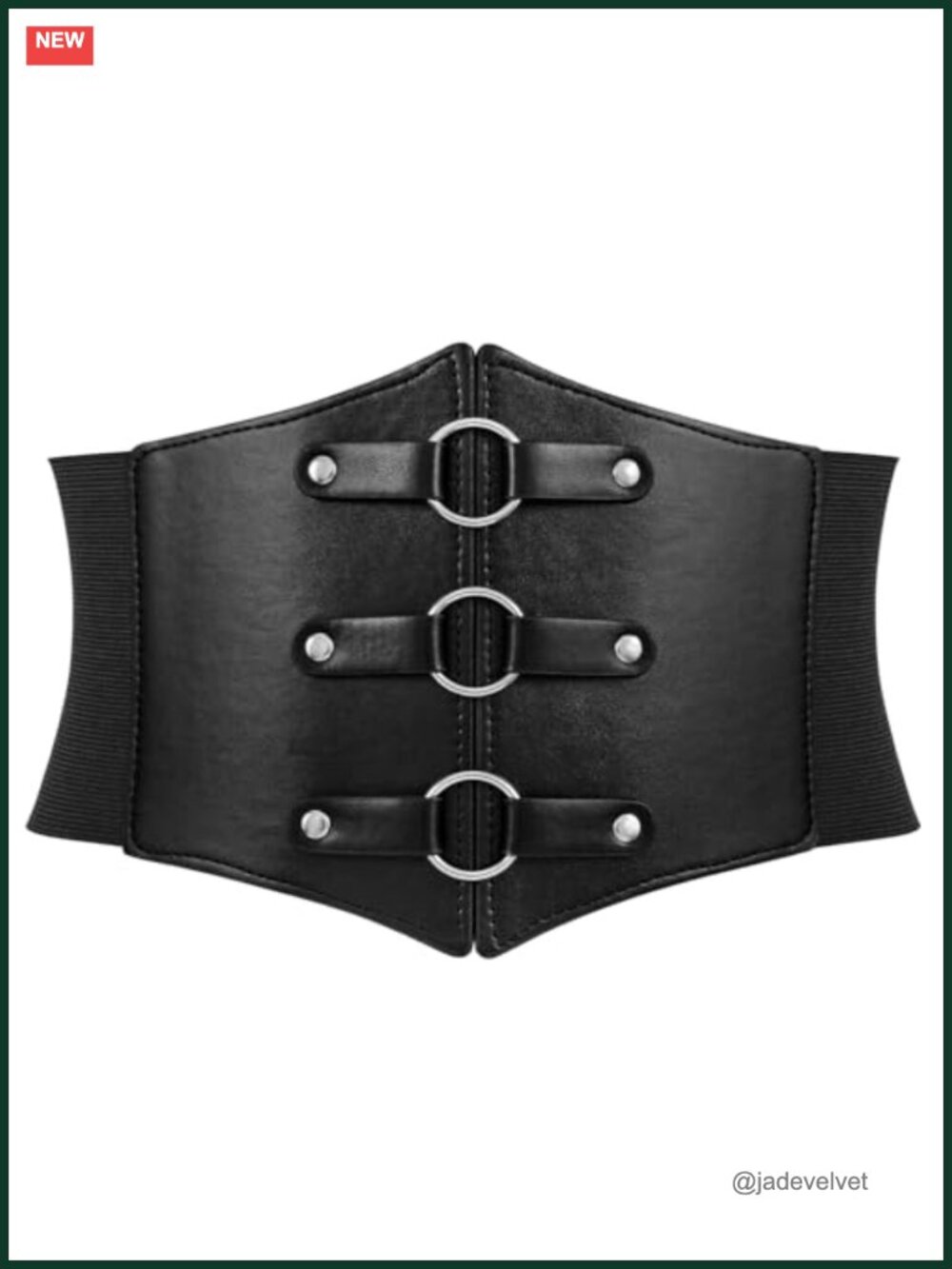 Wide Elastic Corset Belt PU Leather Buckle Waist Belt Halloween Costume